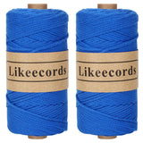 Likeecords 2 Skeins of 100% Cotton Crochet Bag Cord 2mm x 170m Macrame Cord 2mm Crochet Thread Macrame Rope Gift for Knitter (Ro