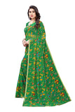 Anni Designer Women'S Pure Chiffon Printed Saree With Border And Blouse Piece (Green),Green,Free,Pure Chiffon,with blouse piece,With Blouse Piece