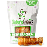 Nature Gnaws Beef Trachea Chews for Dogs 6 (6 Count) - Long Lasting Natural Crunchy Dog Chew Bones - Rawhide Free