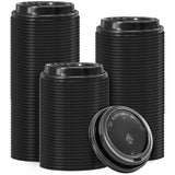 Clawsoff 200 Pack Black Coffee Cups Lids 3.54'', Disposable Plastic Lids for 10, 12, 16, 20, 24 oz Paper Cups, Hot or Cold Drink