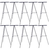 U.S. Art Supply 66 High Boardroom Black Aluminum Flip Chart Easel & Presentation Stand (10 Pack) - Adjustable Floor/Tabletop, Po