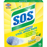 S.O.S Steel Wool Soap Pads, Home Cleaning Pads, Reusable Soap Scrubbers, Grease Cleaner, Outdoor, Bathroom or Kitchen Cleaning, 