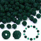 Dowarm 110PCS 10MM Rhinestone Beads for Jewelry Making, Green Round Polymer Clay Crystal Beads for Crafts Bracelet Baseball Neck