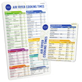 Air Fryer Magnetic Cheat Sheet Set - Air Fryer Accessories Cookbook - Easy to Use AirFryer Time Chart Set - Strong Magnet Quick 