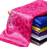Manyshofu Jacquard Satin Fabric by The Yard - 60 Inch Wide, Shiny Brocade Hot Pink Fabric Smooth & Floral Damask Fabric for DIY 