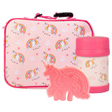 Bentology Kids Lunch Bag Set (Unicorn) w Reusable Hard Ice Pack and DoubleInsulated Food Jar Perfect Lunchbox Kits for Girls 