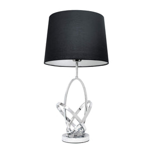 Elegant Designs Lt1006-Chr Mod Art Polished Chrome Table Lamp With Black Shade