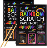 Velocious 2 Drawing Scratch Book 10 Pages Rainbow Scratch Paper Notes Scratch Art Activity Books 5.5 inch x 4 inch Scratch Magic