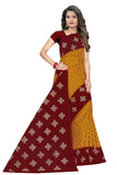 Tamaira Fashion Plain Weave Womens Pure Cotton Saree Without Blouse Piece (973_Mustard And Red)