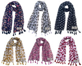 Fusfus WomenS Printed Chiffon Scarves And Stoles, Free Size(Multicolour, Fs2237) Pack Of 6 (Multicolor3)