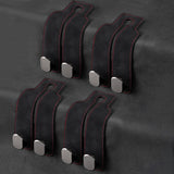 Amelity Car Seat Hooks, Car Seat Back Storage Hook Double Hook, Headrest Hooks for Car, Car Hooks for Purses and Bags (Black-4 P