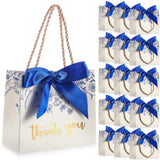 Moinchore 40 Pack Thank You Floral Gift Bags with Handles Small Thank You Party Favor Bags with Bow Wedding Welcome Tote for Bri