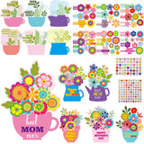 ceiba tree Mothers Day Craft Kits for Kids Happy Mothers Day Flower Crafts with Stickers Greeting Cards Set for Classroom