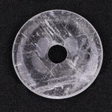 GEM-Inside 40mm Cloudy Rock Quartz Stone Circle Donuts Beads for Pendant Jewelry Making Power Energy Chakra Massage GuaSha Scrap
