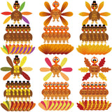 AmazingSpark 36 Sets 252 Pcs Thanksgiving Turkey Craft Kit Thanksgiving Crafts Turkey Paper Card Thankful Cards Decor with Glue 