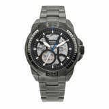 Fossil Bronson Analog Black Dial Men'S Watch-Me3218 Stainless Steel, Grey Strap