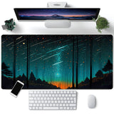 Fantasy Meteor Shower Desk Mat Blue Cosmic Mouse Pad Large Gaming Mousepad Extended Space Night Sky Desk Pad XXL 31.5 x 15.7 in 