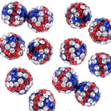 RUBYCA UK Union Jack Flag Czech Crystal Round Disco Ball Clay Beads fit Shamballa Jewelry (20pcs, 10mm)