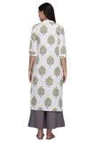 Gosriki Women'S White Color Cambric Fancy Long Straight Block Print Kurti (Shree Kur190111_White),White,,B07V5YHKYL