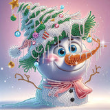 antor Christmas Diamond Painting Kit, 5D Special Shape Diamond Art for Adults, Snowman with Pine Branch Hat DIY Crystal Rhinesto