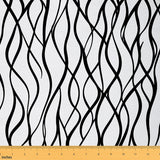 Erosebridal Black and White Upholstery Fabrics,Modern Striped Fabric by The Yard for Kids Teens,Abstract Aesthetic Decorative Fa