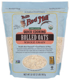 Bob's Red Mill Organic Quick Cooking Rolled Oats, 32oz (Pack of 1) - Non GMO, Whole Grain, Vegan, Kosher