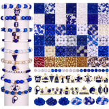 3000PCS+ Game Day Beads for Bracelets Making Blue White Clay Heishi Beads Pearl Acrylic Letter Bead Enamel Football Charms for B