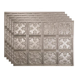 FASDE Traditional Style/Pattern 10 Decorative Vinyl 18in x 24in Backsplash Panel in Brushed Nickel (5 Pack)