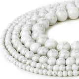 RUBYCA 300pcs Mixed Sizes Loose Glass Beads for Jewelry Making, Opaque White, Silver Paint Splatter