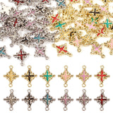 Cheriswelry 48Pcs Enamel Cross Charms Links Religious Crucifix Alloy Pendants Connectors Vintage Hang Ornaments 12 Styles 21mm f