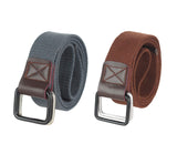 Usl Cotton D Ring Buckle Belt For Men, Gifting Solution, Leather Free, Light Weight Trend (Blue Brown)