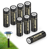 JESSPOW 14430 3.2 Volt Rechargeable Solar Battery, Rechargeable LiFePo4 Batteries [ 450mAh 3.2V 8Pack ] for Outdoor Garden Light