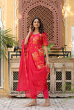 Gosriki Women'S Cotton Blend Straight Printed Kurta With Pant & Dupatta (Aux-Orange-Bfv-Gs_5Xl_Orange_Xxxxx-Large),Orange,5,B0CPXTCMPV