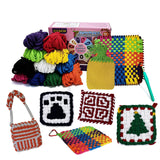 OYACH 7inch Cotton Potholder Metal Weaving Loom Loops Kit,11 Colors Loom Kit with 440 Rainbow Loops/Metal Loom/10 Ring Hooks,DIY