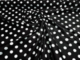 New Creations Fabric & Foam Inc, 60 Wide by Premium Polka Dot Poly Cotton Fabric (White Dot on Black, 1 Yard)