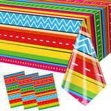 Lemicin 3 Pcs Mexican Fiesta Tablecloth 54 x 108 Inch Cinco De Mayo Party DecorationsMexican Taco Night Birthday Table Cloths Pl