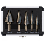 ZELCAN Step Drill Bits, HSS 5PCS Titanium Step Drill Bit Set, 50 Sizes in 5 High Speed Steel Unibit Drill Bits Set for Sheet Met