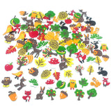 IFKEGON 500PCS Foam Fall Stickers,Self-Adhesive Autumn Theme Puffy Leaf for Kids, Party Materials DIY Crafts Decorations (500, F