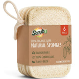 Natural Loofah Dish Sponge 6Pack Biodegradable Sponges for Kitchen