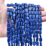 HAAMIIQII 10x8mm Lapis Lazuli Rectangle Stone Spacer Beads, Loose Gemstone Beads for Jewelry Making, DIY Bracelet, Necklace, Hea