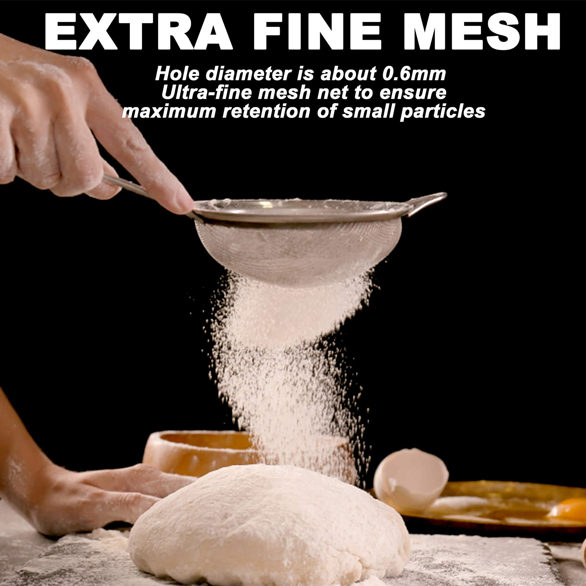 Anaeat Fine Mesh Strainers - Premium Stainless Steel Colander Sieve Sifters, with Durable Mesh and Sturdy Handle, Excellent for