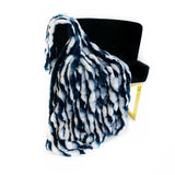Plutus White Navy Snow Chinchilla Faux Fur Luxury Throw Blanket 90In X 90In