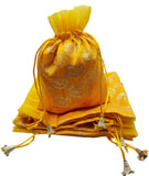 brown leaf 9X7 inch Yellow Carry Design Potli Bags Jewelry Pouch Best for Wedding Anniversary Party Supply Return Gifting Bags (