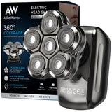 Electric Head Shaver for Bald Men: Waterproof Cordless Electric Razor for Bald Head & Hair Shaving - Close Shave, Skin-Friendly,