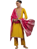 Libas Women'S Silk Blend Kurta Set (Gs1006_Mustard_M)