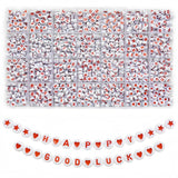 Looconi 1400pcs Red Letter Alphabet Acrylic Beads 7x4mm and Heart Star Beads for Jewelry Making