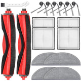 17 Pack Replacement Accessories Kit Compatible with Roborock Q10 S5/Q10 S5+/Q10 X5/Q10 X5+ Robot Vacuum, 2 Main Brush, 6 Side Br
