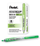 Pentel HandyLine S Retractable and Refillable Chisel Tip Highlighter, Light Green Ink, Box of 12 (SXS15K)