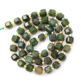 Malahill Wholesale Natural Faceted Stone Beads for Jewelry Making Sold per Bag 5 Strands Inside Cube Canada Jade AAA 6mm