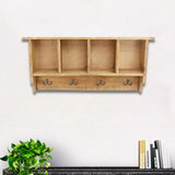 Cheungs Natural Wood Hanging Wall Storage, Brown